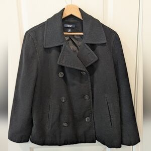CHAPS Classic Wool Cashmere Peacoat jacket Black Classic Double-Breasted size M